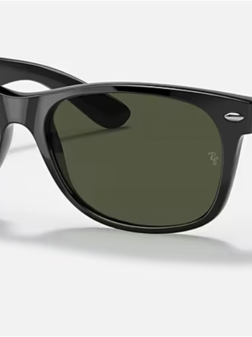 Ray-Ban Black Frame Sunglasses with Green Lenses